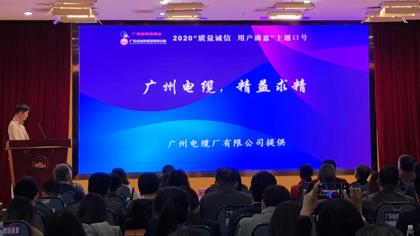 廣州電纜接受廣東省市場(chǎng)質(zhì)量信用AAA級(jí)用戶滿意企業(yè)和品牌榮譽(yù)獎(jiǎng)牌